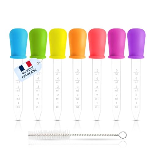 Kunststoff-Pipette – 7 Pipetten mit Skala + 1 Bürste – Küchenpipette – Tropfenzähler – Kinderpipette Kunststoff-Pipette – 7 Pipetten mit Skala + 1 Bürste – Küchenpipette – Tropfenzähler – Kinderpipette von AVIDA ZEN