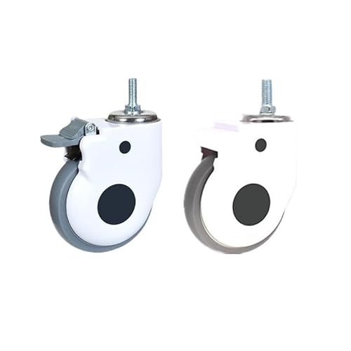 2 Pcs 5 Inch Screw Tpr Medical Wheel Equipment Caster Universal Baby Bed Beauty (Color : Univerasl and Brake, Size : 5 Inch) von AVIMYA