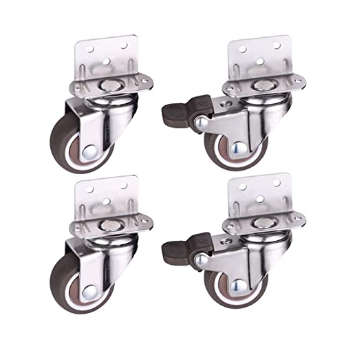 4 Stück Möbelrollen, stumm, weiche Gummi-Lenkrolle for Babywagen, Kinderbett, Bettrollen, Haushaltszubehör (Color : B, Size : 1inch) von AVIMYA
