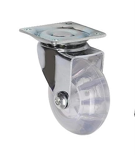 4 Teile/los 2 Zoll Rollen Pu Transparent Kristall Rad Mit Bremse Möbel Universal Multi Spezifikation Schrank Ziehen (Color : 2 Inch-Flat) von AVIMYA