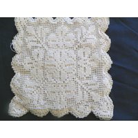 12 Antike Handgemachte Filet-Spitze-Quadrat-Matten, Filet-Spitze-Untersetzer - Nie Benutzt, Noch Zusammengenäht von AVIVB