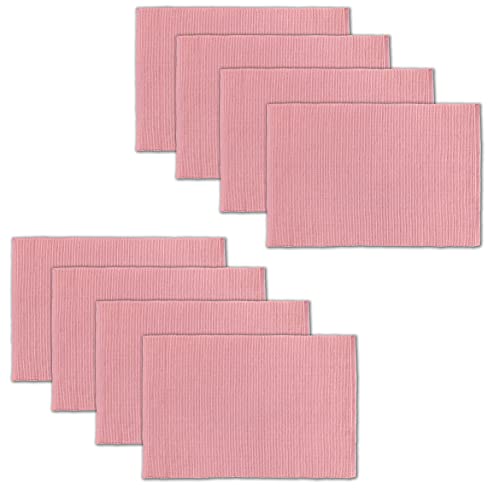 AVKA Studio Platzsets aus 100% Baumwolle, gerippt, 20,3 x 48,3 cm, Mattes Rosa, Dicke Konstruktion, waschbare und Wiederverwendbare Stoff-Tischsets von AVKA Studio