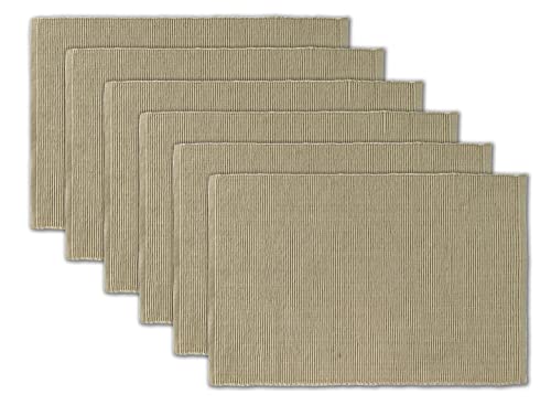 AVKA Studio Platzsets aus 100 % Baumwolle, gerippt, 33 x 48 cm, Beige, für den täglichen Gebrauch, dicke Konstruktion, waschbare und wiederverwendbare Stoff-Tischsets von AVKA Studio