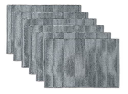 AVKA Studio Platzsets aus 100 % Baumwolle, gerippt, 33 x 48 cm, Grau, für den täglichen Gebrauch, dicke Konstruktion, waschbare und wiederverwendbare Stoff-Tischsets von AVKA Studio