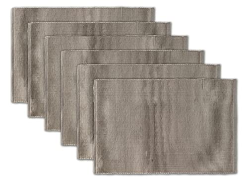 AVKA Studio Platzsets aus 100% Baumwolle, gerippt, 33 x 48 cm, Taupe, Dicke Konstruktion, waschbare und Wiederverwendbare Stoff-Tischsets von AVKA Studio