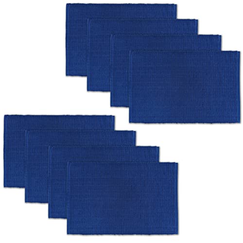 AVKA Studio Tischsets aus 100 % Baumwolle, gerippt, 20,3 x 49,5 cm, Königsblau, für den täglichen Gebrauch, dicke Konstruktion, waschbare und wiederverwendbare Tuch-Platzsets von AVKA Studio