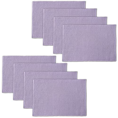 AVKA Studio Tischsets aus 100 % Baumwolle, gerippt, 20,3 x 49,5 cm, Violett, für den täglichen Gebrauch, dicke Konstruktion, waschbare und wiederverwendbare Tischsets aus Stoff von AVKA Studio
