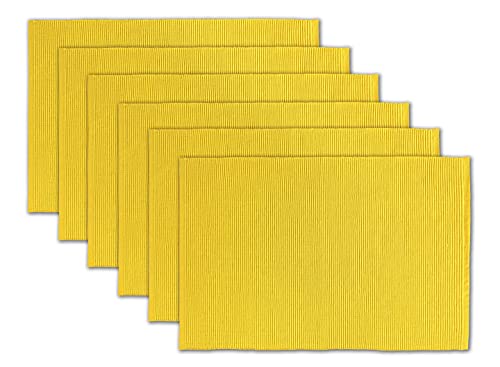 AVKA Studio Platzsets aus 100 % Baumwolle, gerippt, 15,2 cm, 33 x 48,3 cm, Gelb, für den täglichen Gebrauch, Thanksgiving, Herbst, dicke Stoff-Tischsets, waschbar, wiederverwendbar von AVKA Studio