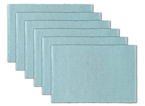 AVKA Studio Platzsets aus 100% Baumwolle, gerippt, 33 x 48 cm, Hellblau, für den täglichen Gebrauch, Dicke Konstruktion, waschbare und Wiederverwendbare Stoff-Tischsets von AVKA Studio
