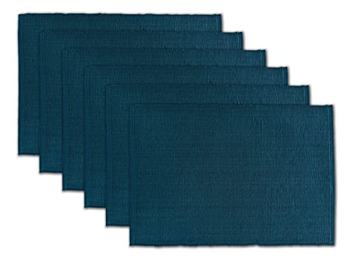 Platzsets aus 100% Baumwolle, gerippt, 33 x 50 cm, Dunkles Blaugrün, für den täglichen Gebrauch, Dicke Konstruktion, waschbare und Wiederverwendbare Stoff-Tischsets, 6 Stück AVKA Studio von AVKA Studio