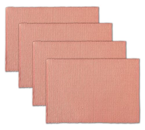Platzsets aus 100 % Baumwolle, gerippt, 4 Stück, 33 x 48 cm, pfirsichfarben, für den täglichen Gebrauch, dicke Konstruktion, waschbare und wiederverwendbare Stoff-Tischsets AVKA Studio von AVKA Studio