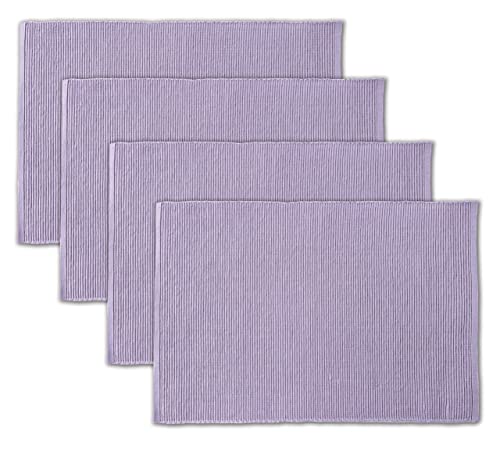 Platzsets aus 100 % Baumwolle, gerippt, 4er-Set, 33 x 48 cm, Violett, für den täglichen Gebrauch, dicke Konstruktion, waschbar und wiederverwendbar AVKA Studio von AVKA Studio
