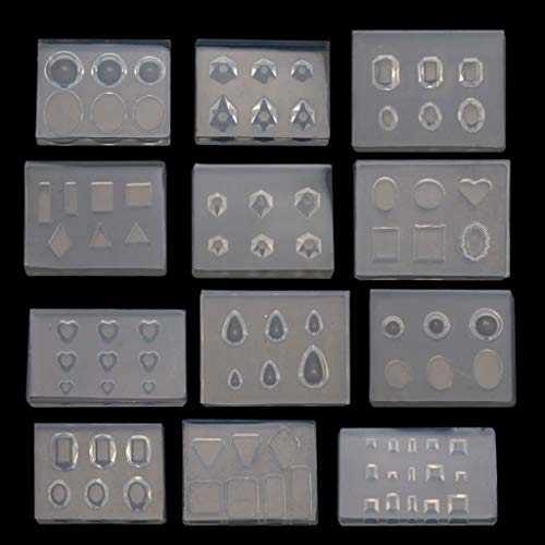 12 Pcs Stereo Diamantkristall Silikonform Diamantkristallform Form Gussform Epoxidharz Schlüsselbund Silikon von AVKGCZ