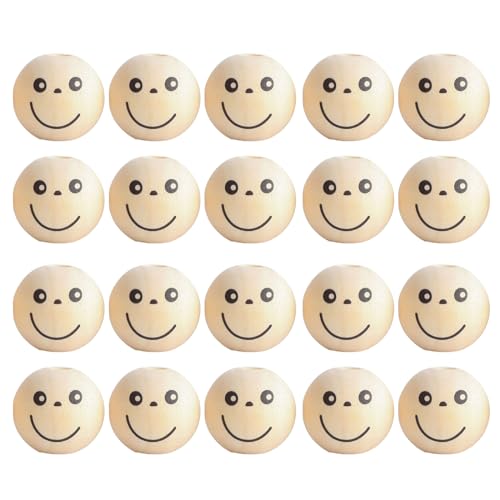 20pcs Round Loch Holzlächel Gesichtsperlen Sets Für Dekorationen Lächelt Hölzern Um Runde Perlen Mit Löchern Zu Basteln 20pcs Round Loch Holzlächel Gesichtsperlen Sets Für Dekorationen Lächelt Hölzern Um Runde Perlen Mit Löchern Zu Basteln von AVKGCZ