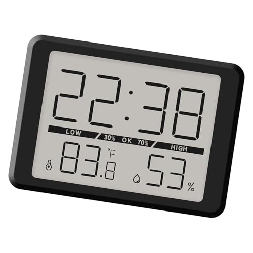 AVKGCZ Batteriebetriebener Digitaler Wecker Mit Integrierter Temperatur Und Luftfeuchtigkeit Überwachung LCD Bildschirm Magnetisch Schlafzimmer Wecker von AVKGCZ
