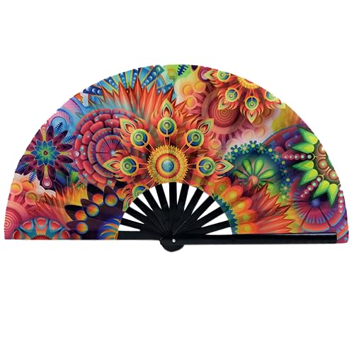 Klapper Für Raves UV Leuchtet Große Bambus Frauen Und Männer Geschenk Chinesische Fans Party Musikfestival Faltbares Handheld UV Leuchten von AVKGCZ