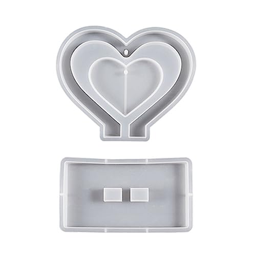 Liebe Herzfoto Rahmen Silikonform Craft Epoxidharzgussform Formen Ornamente Bild Display Schimmel Entlassungsfoto Form von AVKGCZ