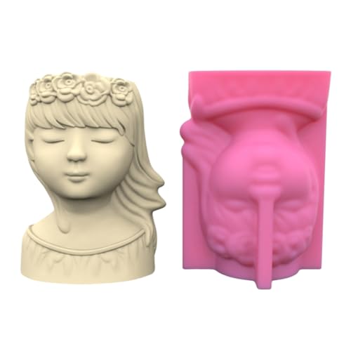 Nicht Schicht Niedliche Kranzmädchen Stifthalter Form Blumentopf Silikon Bastel Ornament Werkzeug Sukkulente Pflanzer Sukkulente Pflanzerform Für Häuser Büro Desktop Dekorationen von AVKGCZ