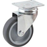 Lenkrolle mit rechteckiger Platte AVL Gummirad ø 50 mm - glatte Bohrung - Tragkraft 50 kg - 552830L von AVL
