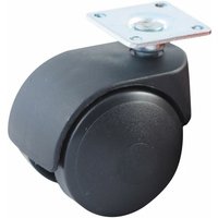 Lenkrolle mit rechteckiger Platte AVL Nylon-Doppelrollen Ø40 - Tragfähigkeit 20 kg - 595019A von AVL