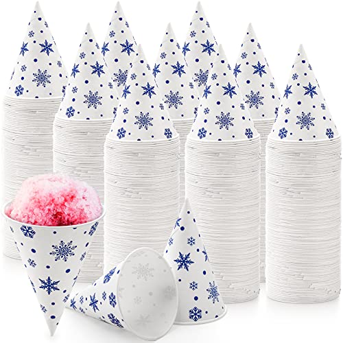 AVLA 400 Stück Schneekegel-Becher, 118 ml, auslaufsichere Papierkegel-Wasserbecher für Slush, rasiertes Eis, Eis, Sorbet, Wasser, kleine Spenderbecher, Proteinpulver Getränke von AVLA