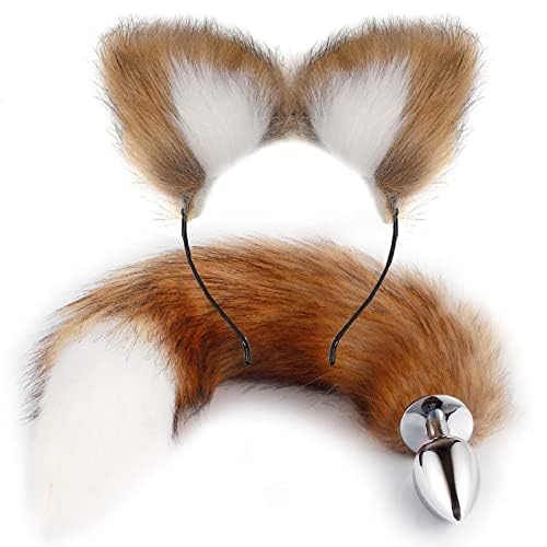 AVLIK Analplug Schwanz Mit Fuchsschwanz Tail Plug Anal Cosplay Buttplug Analplugs Set Haarschmuck Fox Analdildo Paare FüR Toy Schwanzs Paaren Foxtail Partyplug Fuchsschwanz-Analplug Analplug-Set von AVLIK