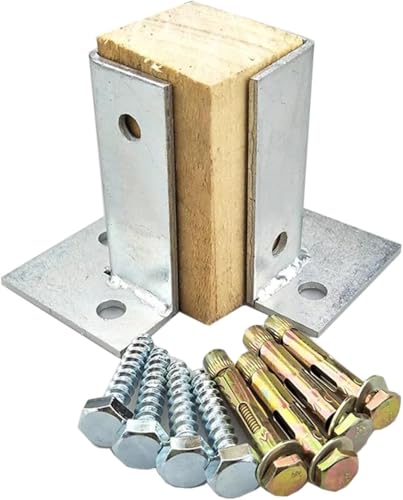 AVLLSO Aufschraubhülse Pfostenträger Beton Post Anker, Zaun Post Halter für Holzzaun Pergola Geländer(2 Piece) von AVLLSO