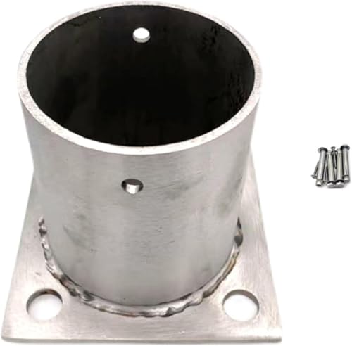 AVLLSO Aufschraubhülse Zaun Pole Bodenflansch mit Schrauben und Schrauben, Runde Post Basen für Deck Veranda Patio/Postkasten/Flagge(40mm) von AVLLSO