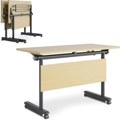 AVLLSO Computertisch Flip-Top Trainingstisch für Klassenzimmer Büro Tagungsraum, Speichern Sie Platz Design(2, 61.0") von AVLLSO