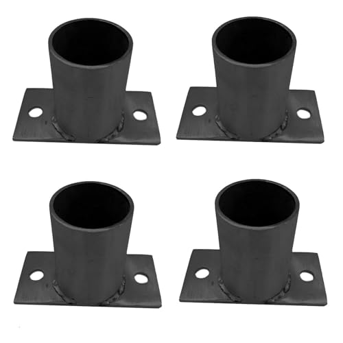 AVLLSO Einschlagbodenhülse 4 Stück Runder Geländer Post Bodenflansch, Decking Post Basisdeckung für Schild/Postfach/Beton/Deck(Dia 50mm(2.0in)) von AVLLSO