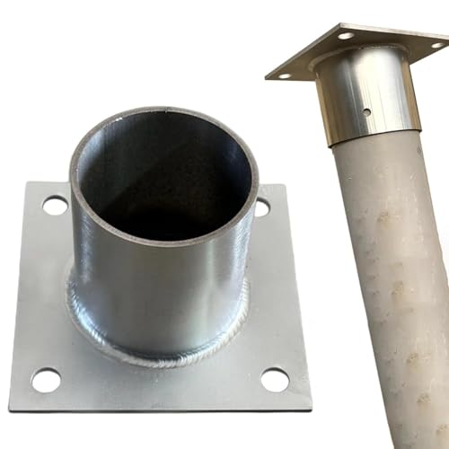 AVLLSO Einschlagbodenhülse 4 Zoll Runder Rohr Post Basisflansch, Zaun Basis Halterungen Abdeckungen, Transformationen Hand & Treppenbahnfüße(2 Pcs) von AVLLSO