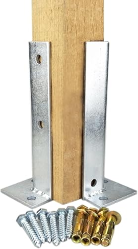 AVLLSO Einschlagbodenhülse Verstellbarer Grundhalter, Edelstahl Post Halter für Geländer und Posthalter(2 Pcs) von AVLLSO