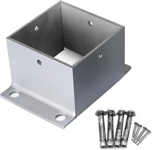 AVLLSO Pfostenschuh 50 60 80 90 100 130 150 200 MM Zaun Post Bracket Anker mit Installation Kit, Holzzaun Ankerboden(4.3x4.3 in/110x110 mm) von AVLLSO