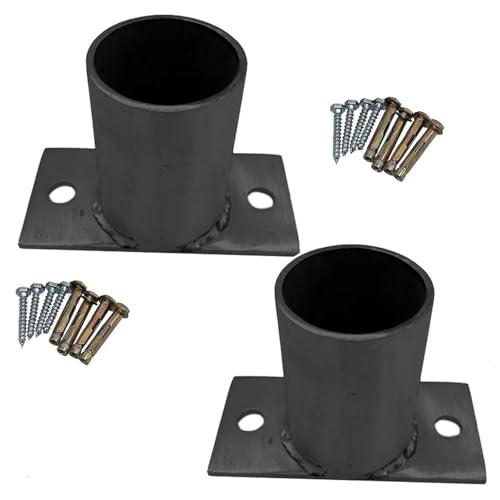 AVLLSO Pfostenträger Deck Post Support Anker Basis Kreislauf für Zaun, Postfach, Deck, Edelstahl Post Basis Kit(2 Pack,Dia 60mm(2 3/8in)) von AVLLSO