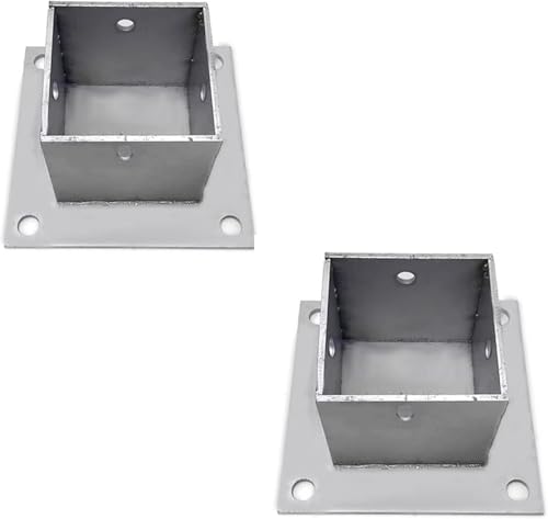 AVLLSO Pfostenträger Pfostenstiefel für Geländer, Für Briefkasten, Pergolen und Decks, Holzzaunpfostenankerbasis, 2x2 4x4 5x5 6x6 8x8 Zoll(2 Pcs,95x95mm(3.7x3.7 in)) von AVLLSO