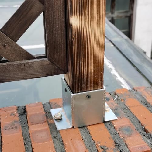 AVLLSO Pfostenträger Post Basis Brackets, Edelstahl Zaun Post Bracket für Beton, Pergola Stand Boots(1 Pcs,40x40mm(155x1.55 in)) von AVLLSO