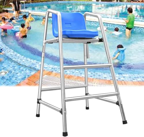 AVLLSO Stahl Poolleiter Deck Rettungsstühle für Strand/Wasserpark/See im Freien, 47.2in / 59in / 71in Höh 304 Edelstahl Pool Stuhl mit bequemem Sitz(120cm/47.2in/3.9ft Tall) von AVLLSO