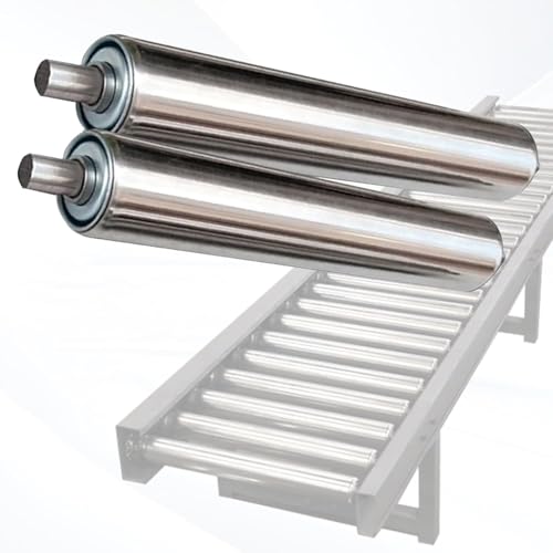 AVLLSO Tragrolle Tragrollen Leichte Schwerkraftförderrolle 2 STK Ersatzrollen für Förderbänder aus Edelstahl für Fabriken, Lagerhäuser(Dia 1.5"/38mm,L 21.6"/550MM) von AVLLSO