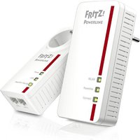 AVM FRITZ Powerline 1260 (früher 1260E) WLAN Set Powerline Adapterkit GigE, HomePlug AV WiFi5 Dual-Band an Wandsteckdose von AVM