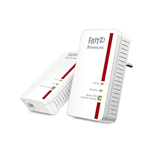 FRITZ!Powerline 1240E/1000E WLAN Set (1,200 MBit/s, WLAN-Access Point, ideal für Media-Streaming oder NAS-Anbindungen, deutschsprachige Version, weiß) von AVM