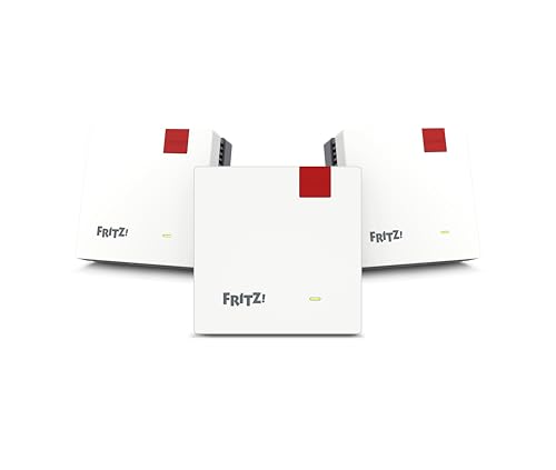 Fritz!Mesh Set 1600 3er-Set (3X Fritz!Repeater, ideal für Internetrouter oder Glasfasermodem (ONT), WLAN-Abdeckung für 5-7 Räume, Wi-Fi 6 mit bis zu 3.000 MBit/s, deutschsprachige Version) von AVM