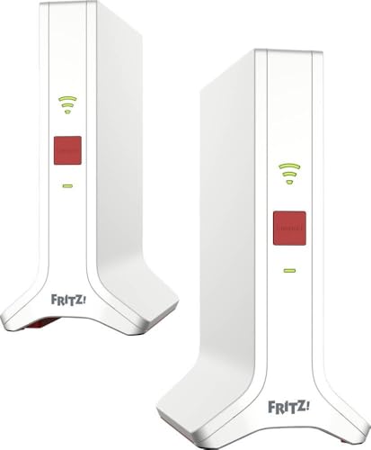 Fritz!Mesh Set 4200 2er-Set (2X Fritz!Repeater, ideal für Internetrouter oder Glasfasermodem (ONT), WLAN-Abdeckung für 3-5 Räume, Triband Wi-Fi 6 mit bis zu 4.200 MBit/s, deutschsprachige Version) von AVM