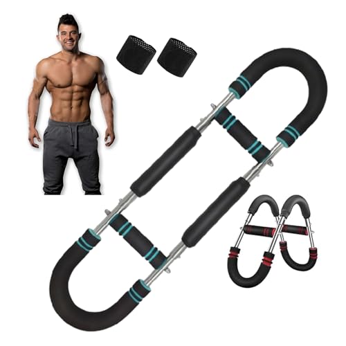 Twister Armtrainingsmaschine Brustpresse Workout 20-100lb 3-Gang einstellbarer Widerstand Tragbares Gerät Abnehmbares Design Heim-Fitnessstudio Schulterfitness for Männer Frauen Obere Muskelkraft(Blac von AVMLWEPA