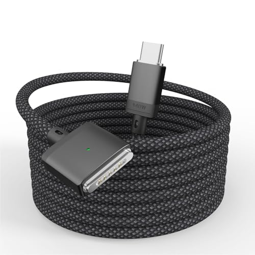 AVNSCNK USB-C auf Mag-Safe3 Ladekabel, 140W PD-Schnellladekabel, 2 m, kompatibel mit MacBook Pro M4 2024 / M3 2023 (14"/16"), MacBook Air M2 (13"/15")(Schwarz) von AVNSCNK