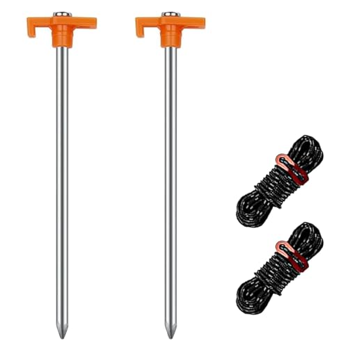 AVOFOREST Zeltheringe und Seile für Planenstangen, leichte reflektierende Schnur, Camping-Zubehör zum Wandern, 2 Stück von AVOFOREST