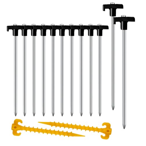 AVOFOREST Zeltheringe, Heringe erdnägel stabil, Heringe Camping, Zeltzubehör, Lange und robuste Erdnägel,ideal für normalen und harten Boden (Black, 12pcs) von AVOFOREST
