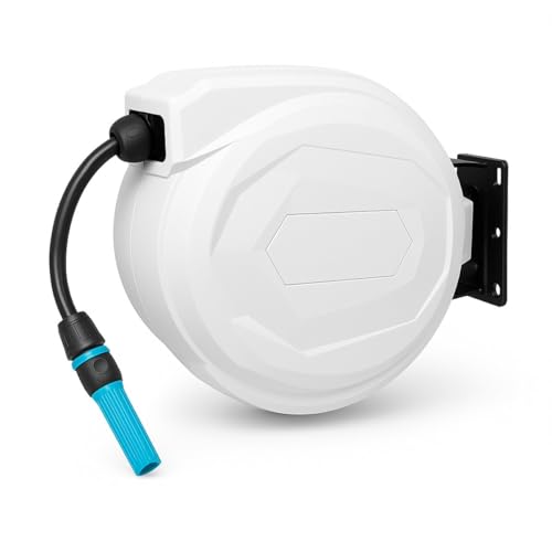 AVOID® 20m Wandschlauchtrommel | Automatische Gartenschlauchtrommel mit Wandbefestigung | 15m Schlauch inklusive | Drehbar und UV-beständig | für Garten und Terrasse von AVOID