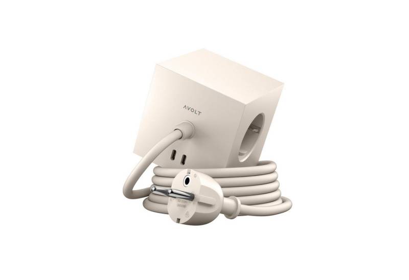 AVOLT Square 1 USB-C & Magnet Beige Mehrfachsteckdose 3-fach (USB-Anschlüsse, Kabellänge 1,8 m) von AVOLT