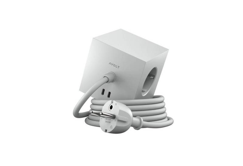 AVOLT Square 1 USB-C & Magnet Grau Mehrfachsteckdose 3-fach (USB-Anschlüsse, Kabellänge 1,8 m) von AVOLT