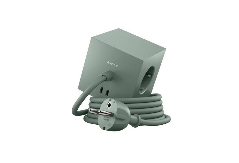AVOLT Square 1 USB-C & Magnet Grün Mehrfachsteckdose 3-fach (USB-Anschlüsse, Kabellänge 1,8 m) von AVOLT